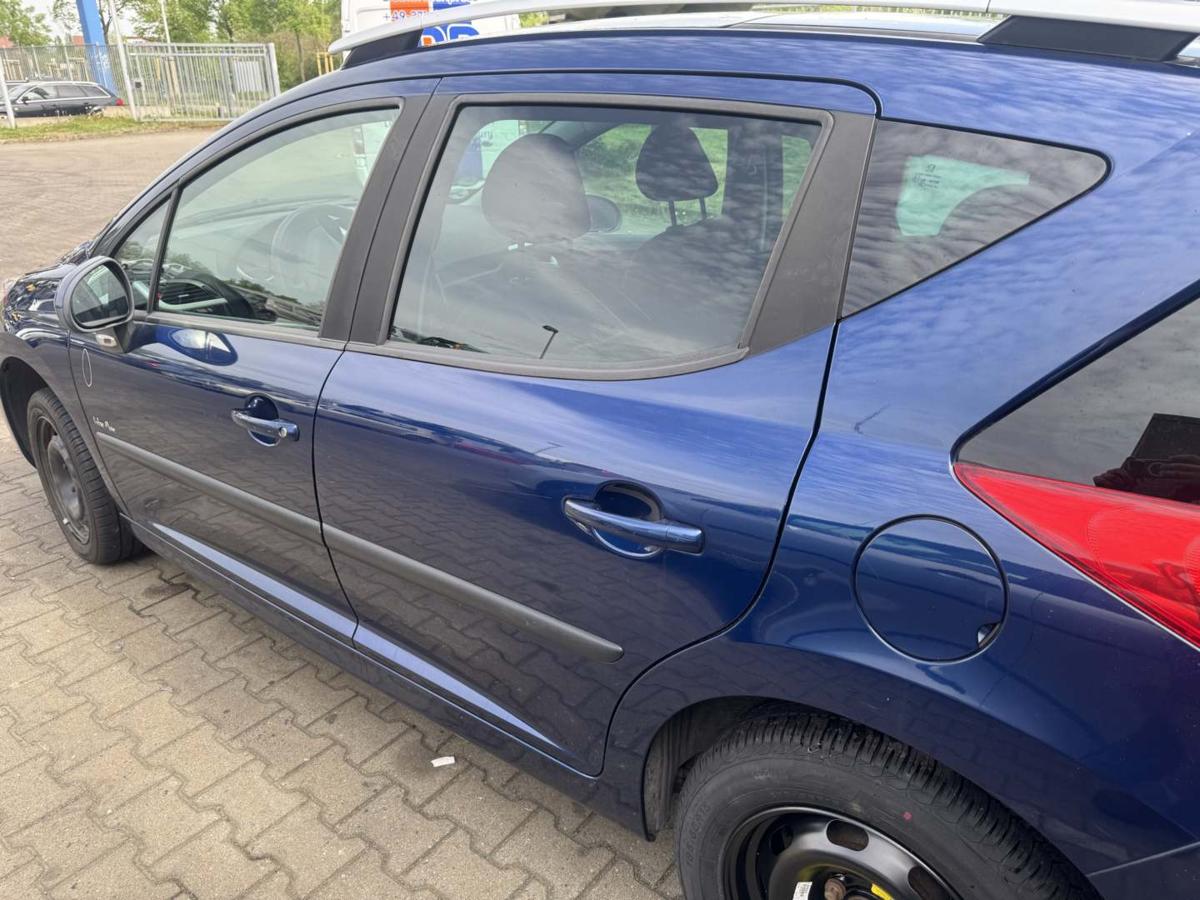 Peugeot 207SW original T&uuml;r hinten links KPL Montebello blau Kombi Rohbau Bj.2009